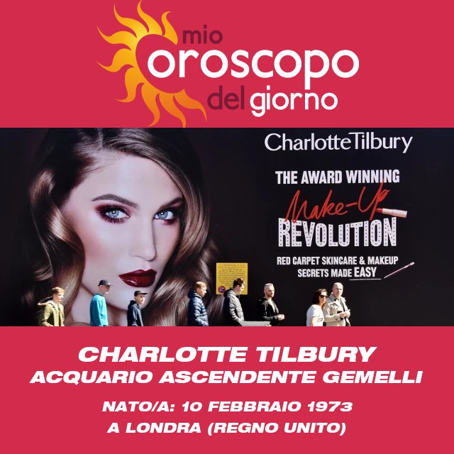 Ritratto Astrologico dell\'Acquario di Charlotte Tilbury