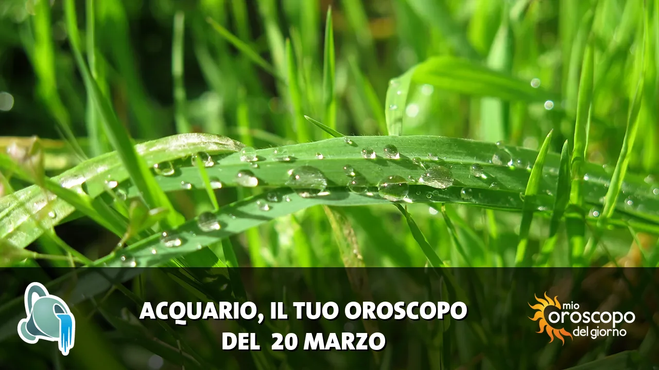 Oroscopo dell'Acquario du venerdì 20 marzo 2026