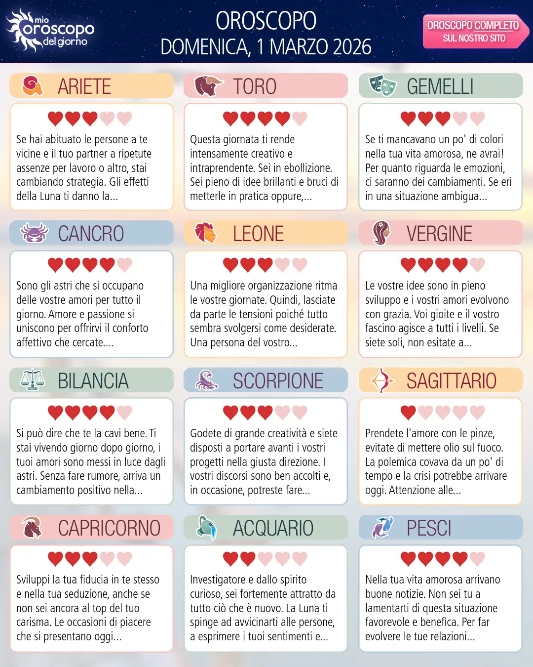 Cancro: il tuo oroscopo di domani, 2 Marzo 2026