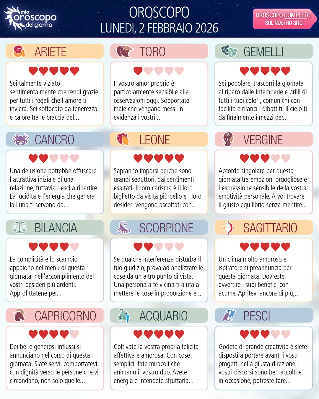 Scorpione: il tuo oroscopo del 4 Febbraio 2026