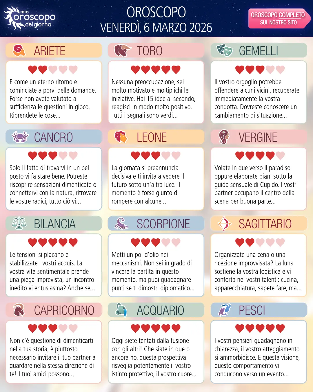 Sagittario: il tuo oroscopo di domani, 7 Marzo 2026