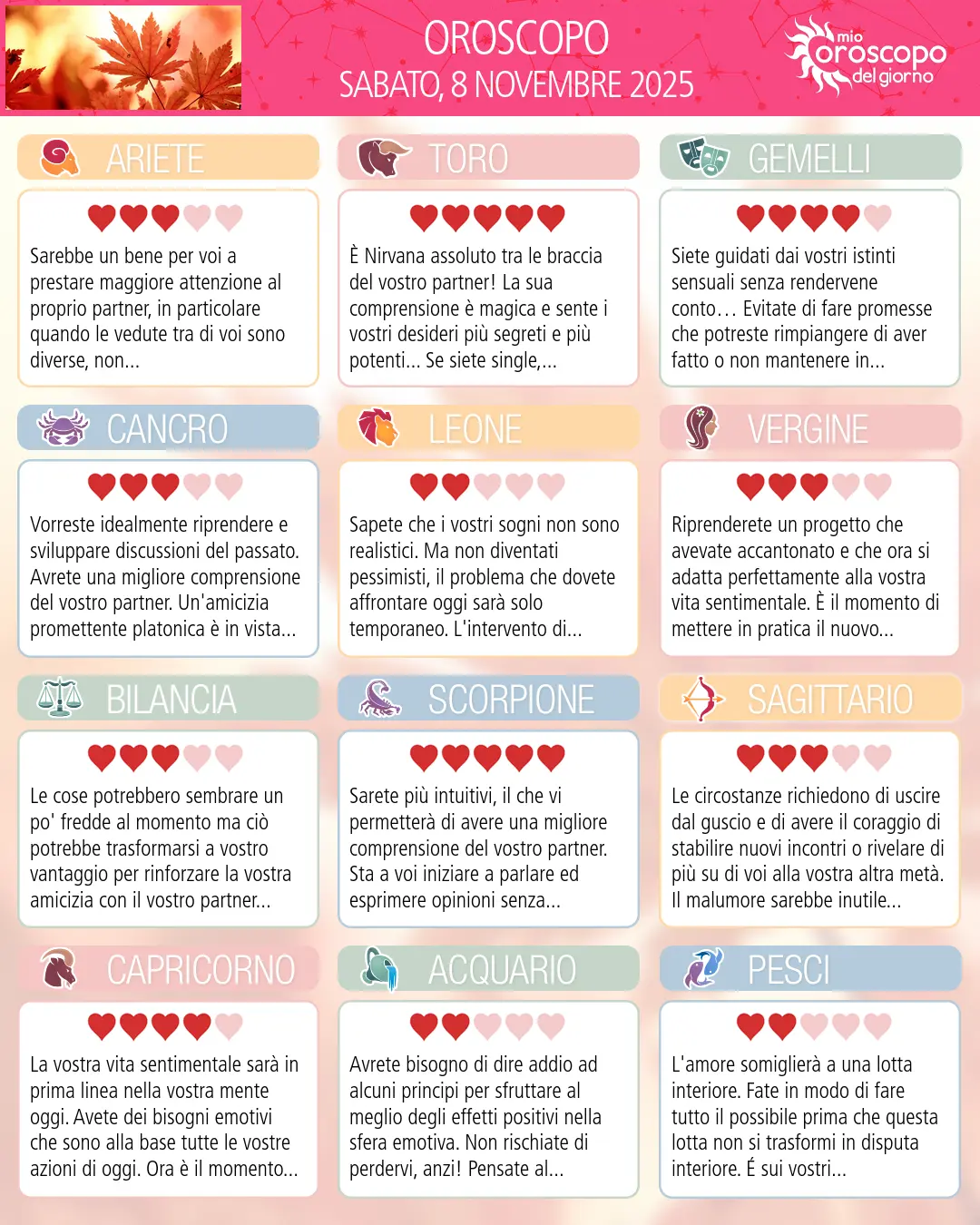 Oroscopo del Sagittario di oggi - 8 Novembre 2025