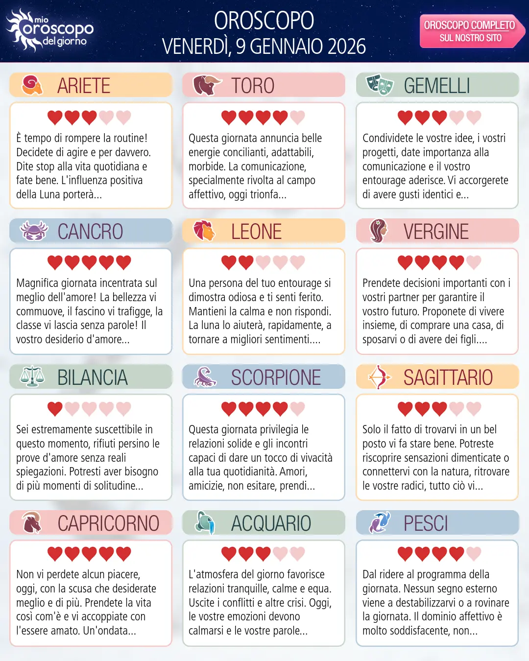 Sagittario: il tuo oroscopo di domani, 10 Gennaio 2026