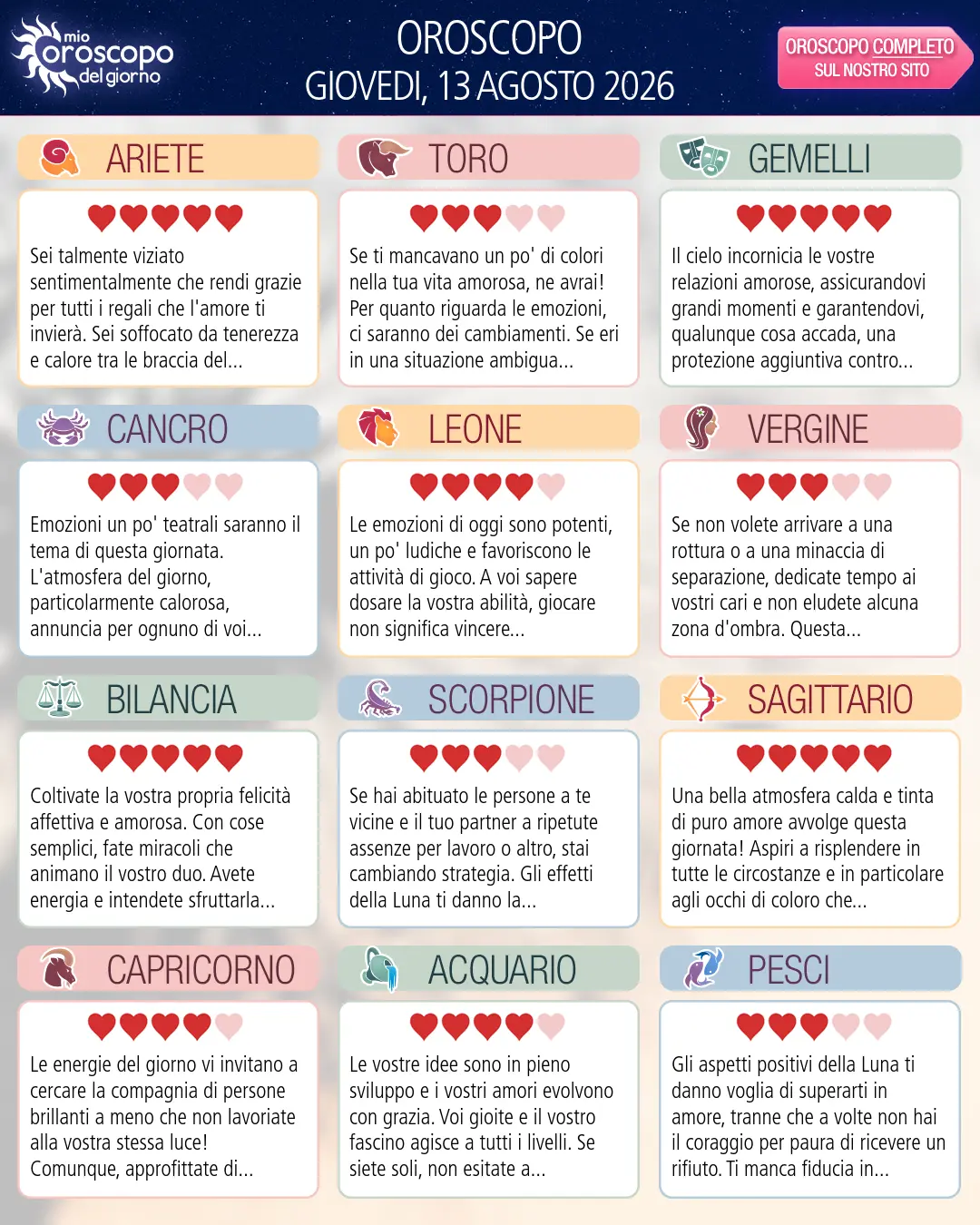 Gemelli: il tuo oroscopo di domani, 13 agosto 2026