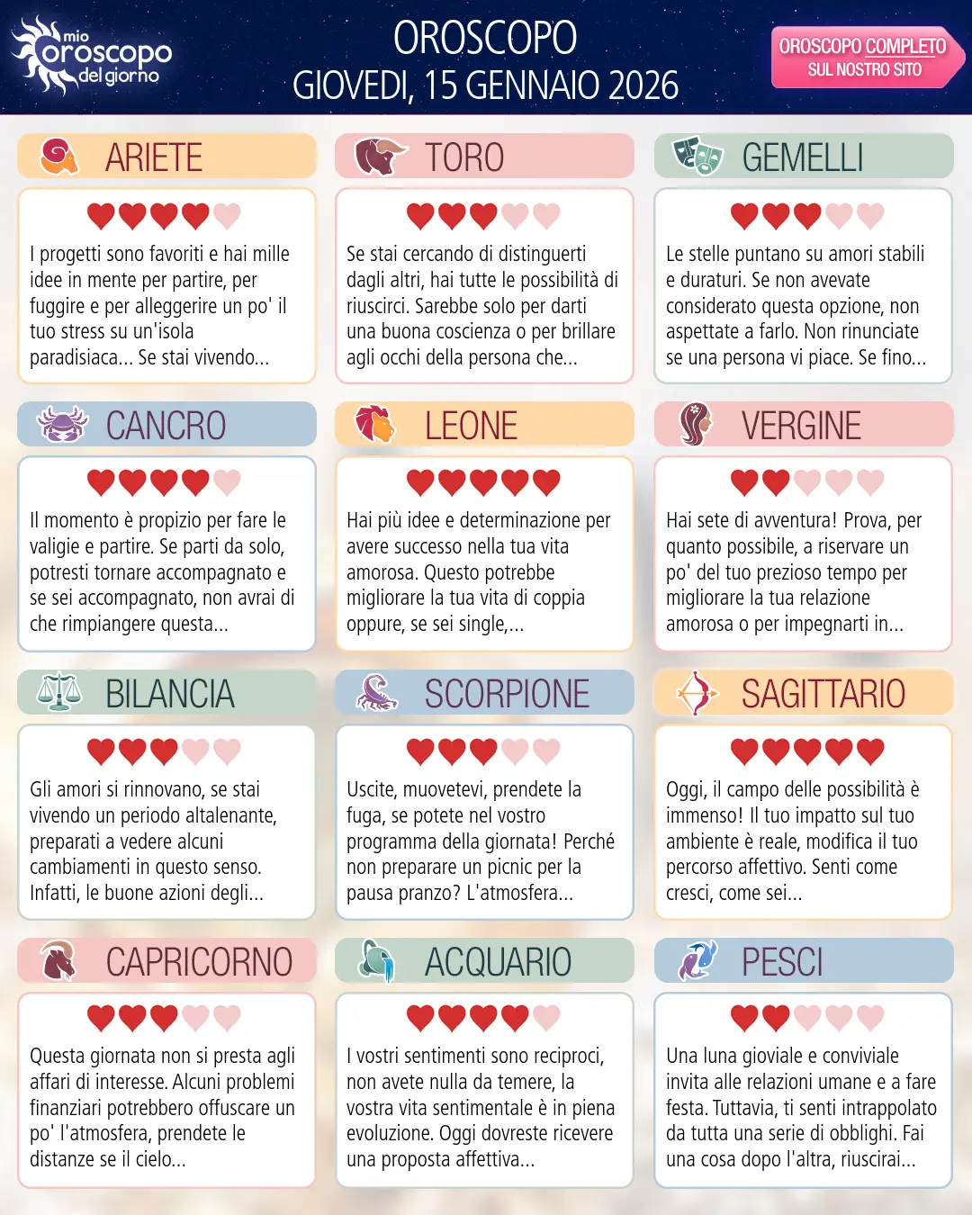 Ariete: il tuo oroscopo di domani, 16 Gennaio 2026