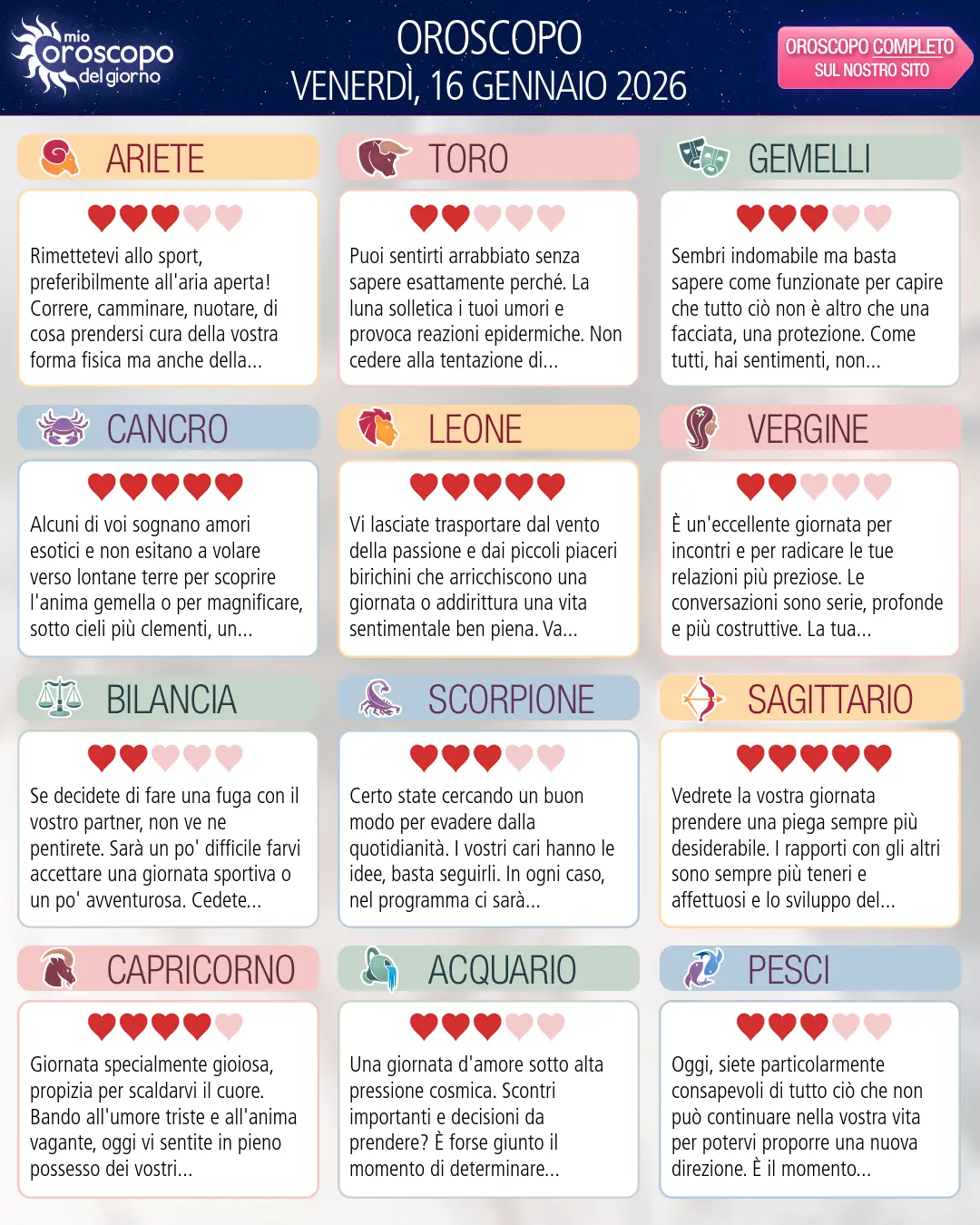 Bilancia: il tuo oroscopo del 18 Gennaio 2026