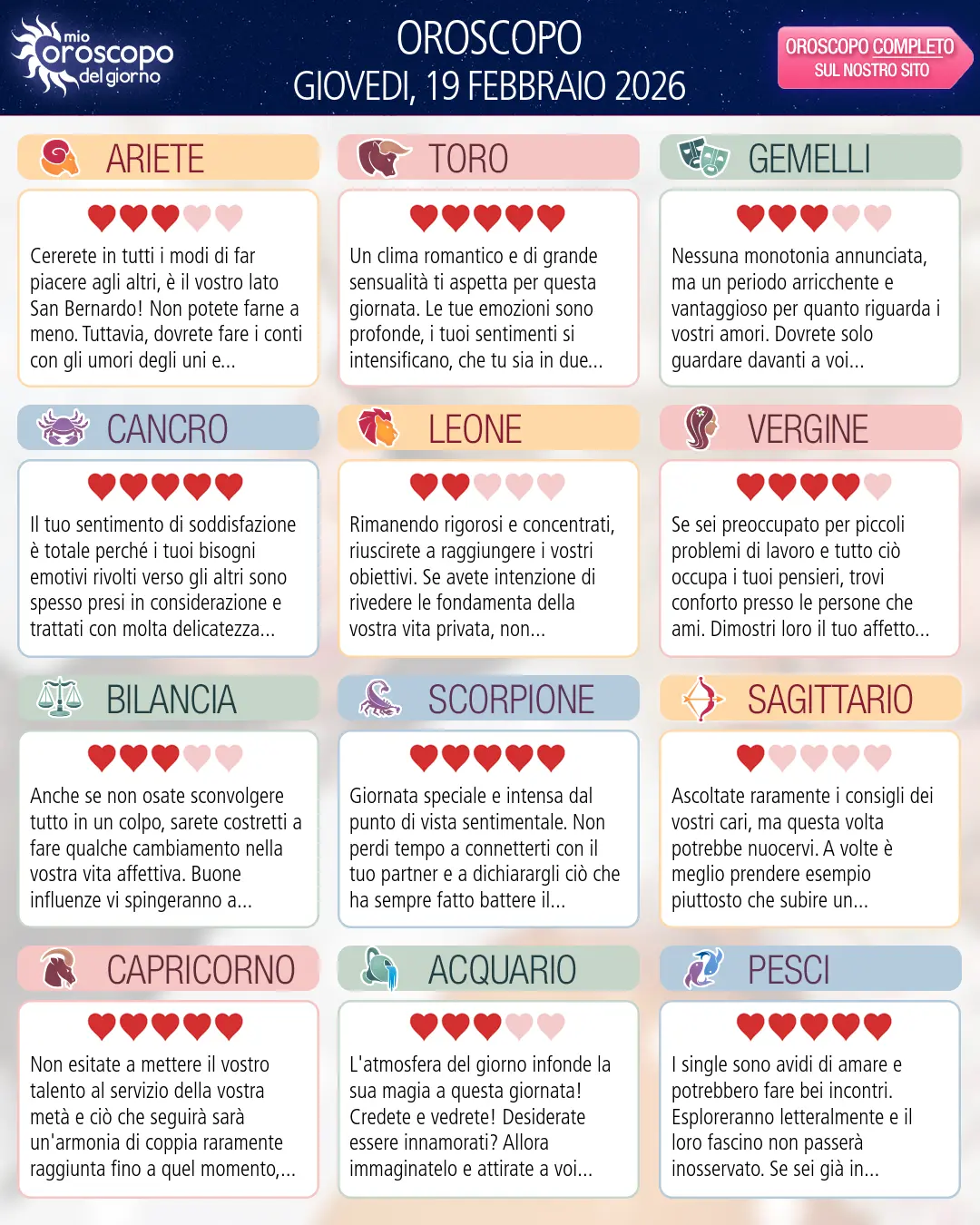 Acquario: il tuo oroscopo di domani, 19 Febbraio 2026