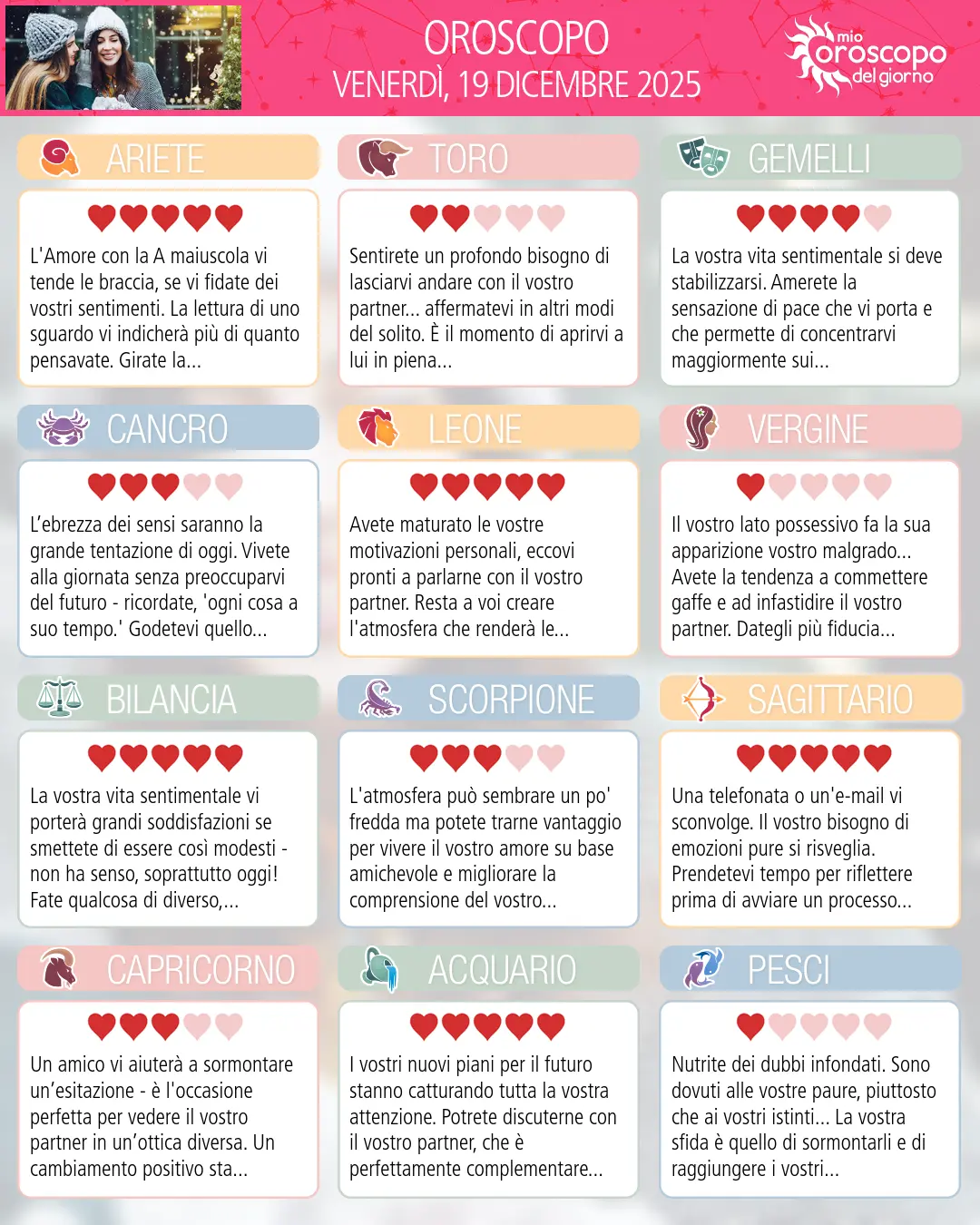Oroscopo del Toro di oggi - 19 Dicembre 2025