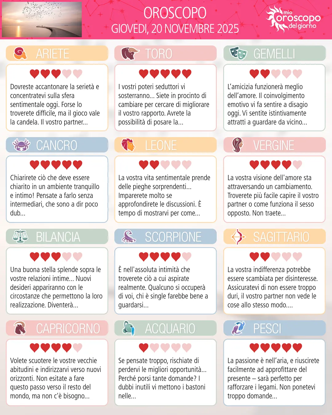 Oroscopo dei Pesci di oggi - 20 Novembre 2025