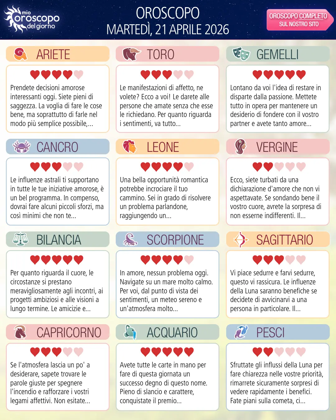 Bilancia: il tuo oroscopo del 22 Aprile 2026