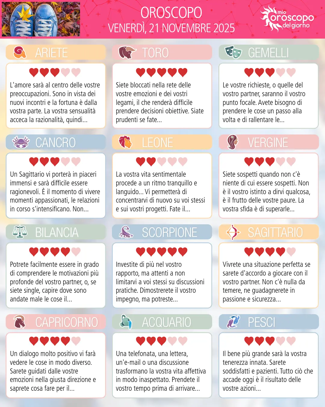 Oroscopo del Cancro di oggi - 21 Novembre 2025