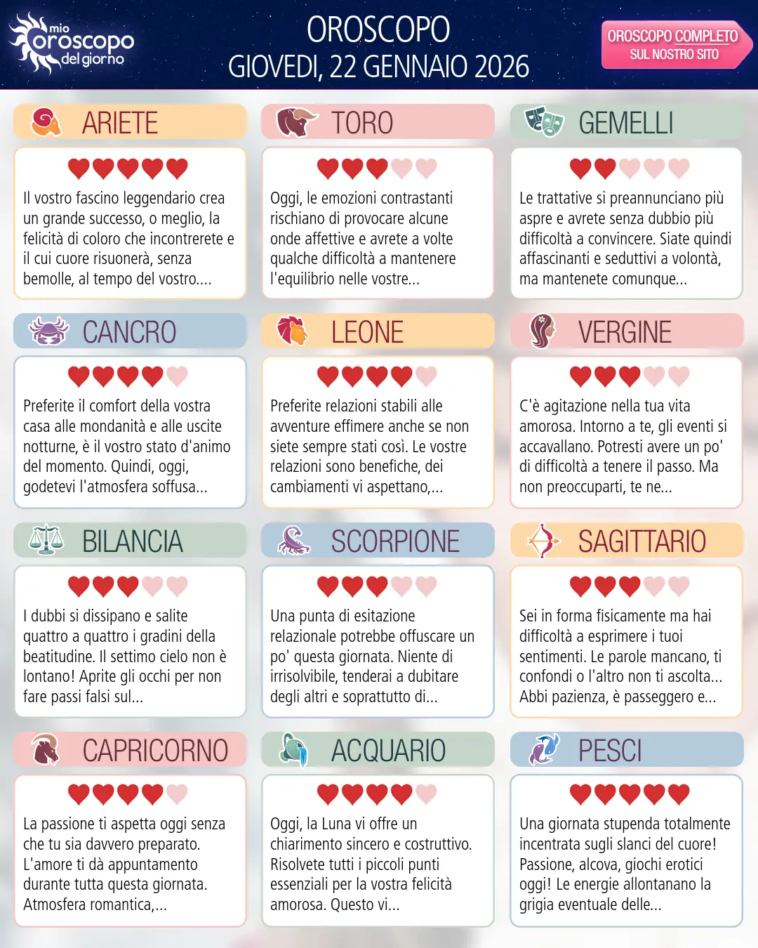 Ariete: il tuo oroscopo di domani, 23 Gennaio 2026