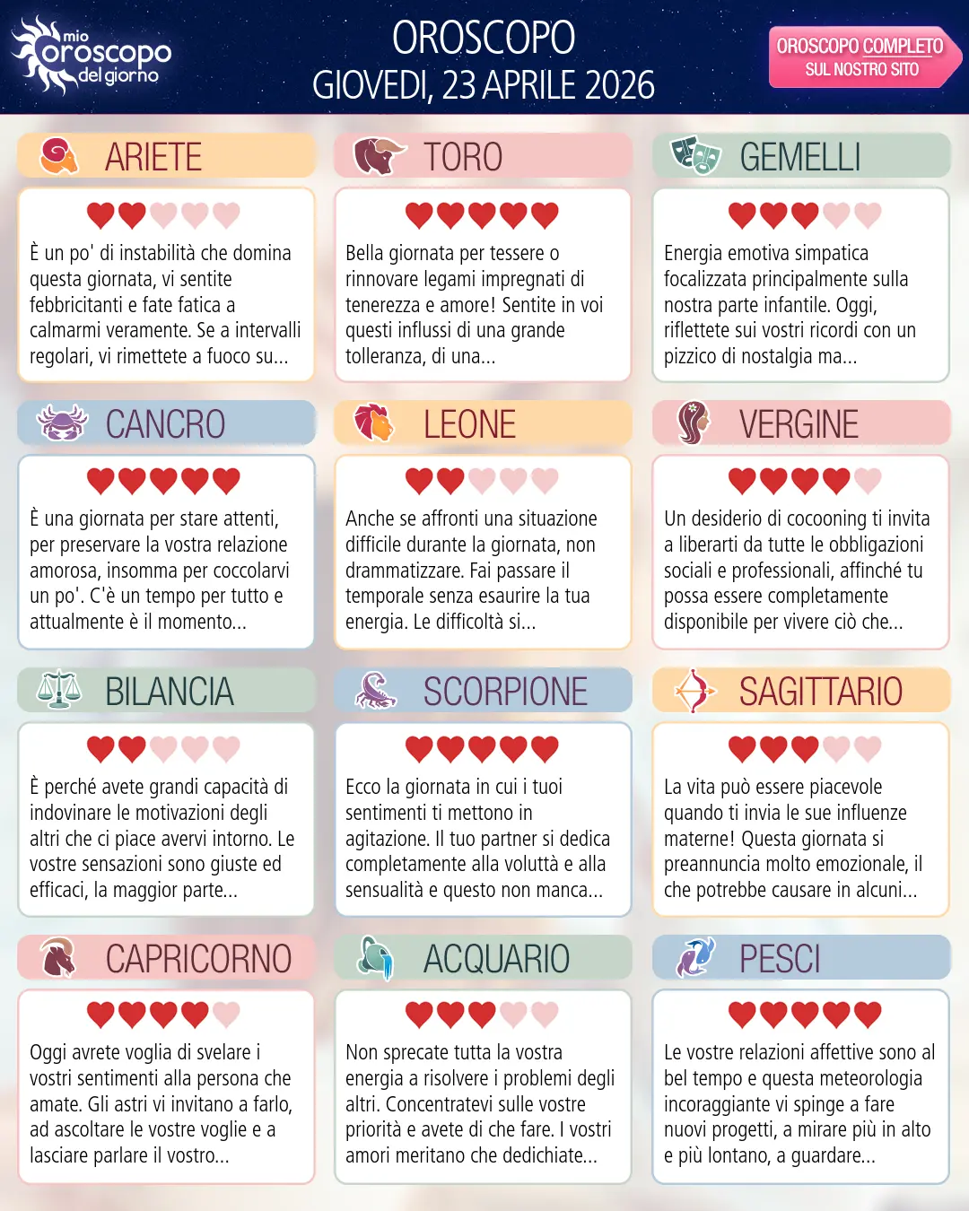 Toro: il tuo oroscopo del 25 Aprile 2026