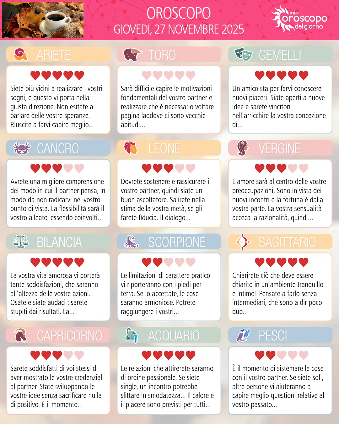 Oroscopo del Toro di oggi - 27 Novembre 2025