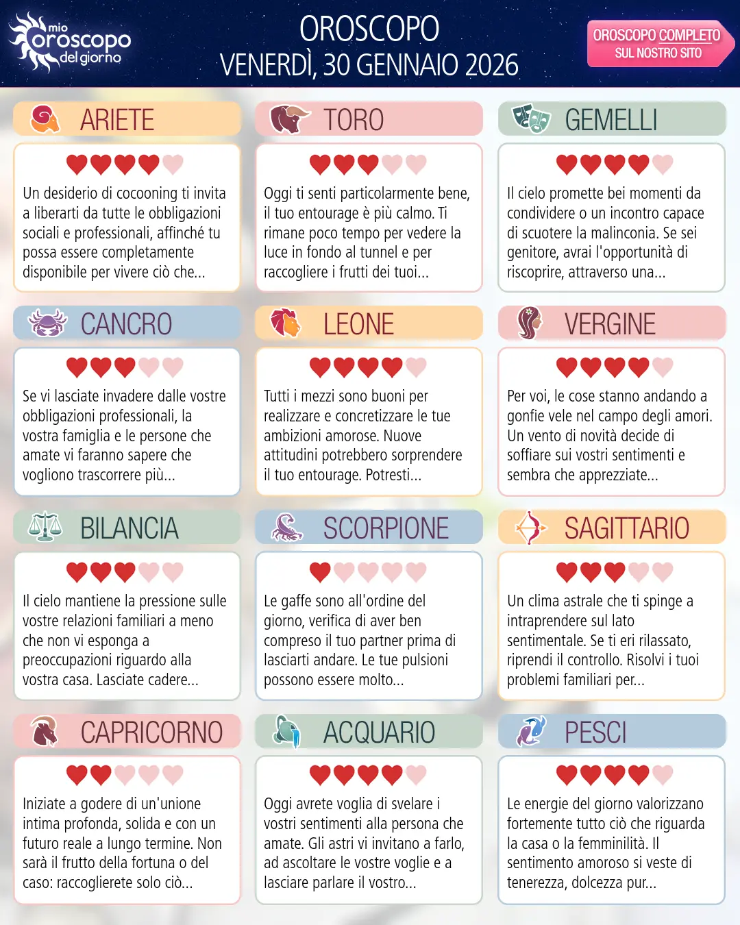 Bilancia: il tuo oroscopo di domani, 30 Gennaio 2026